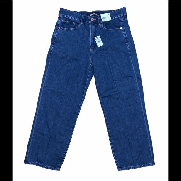 Express Cropped Wide Leg High Rise Jeans - Picture 4 of 10